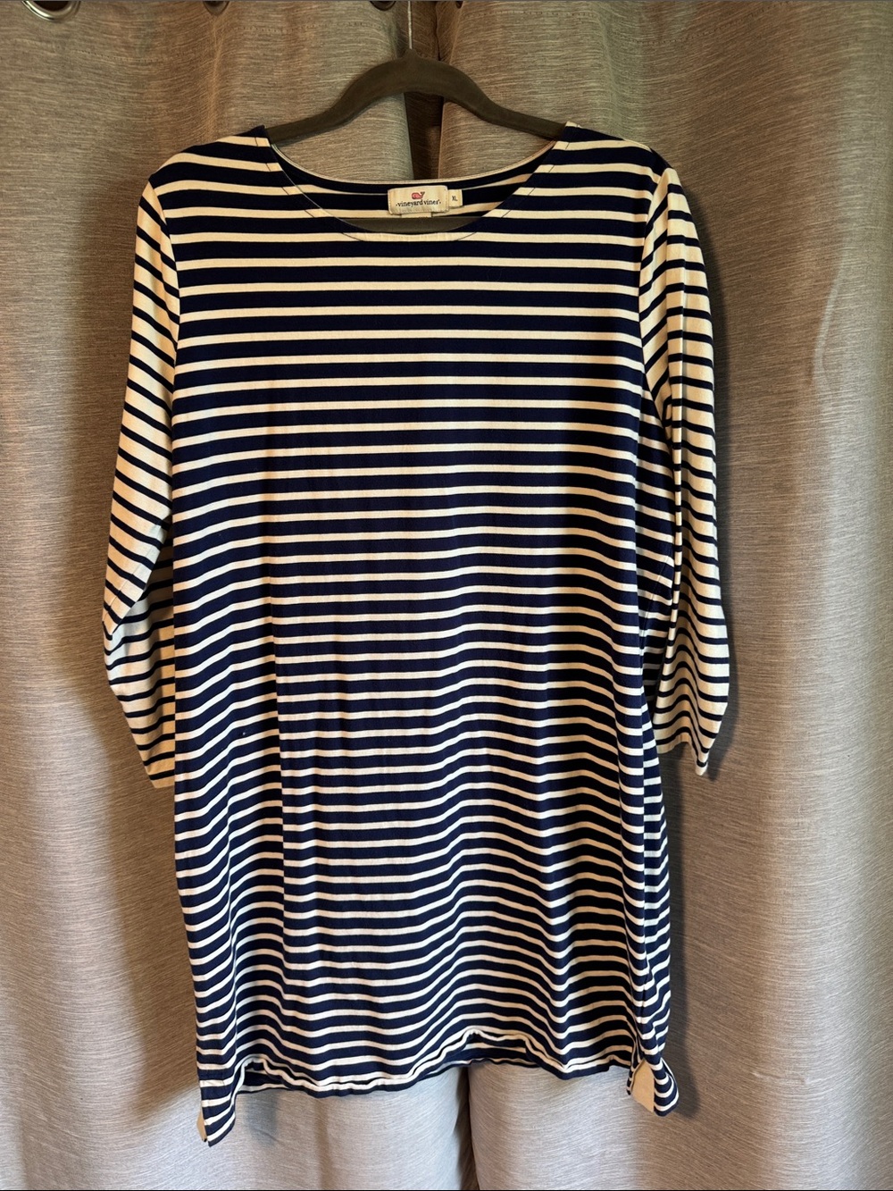Vineyard Vines Navy & White Striped Long-Sleeve Tunic Dress